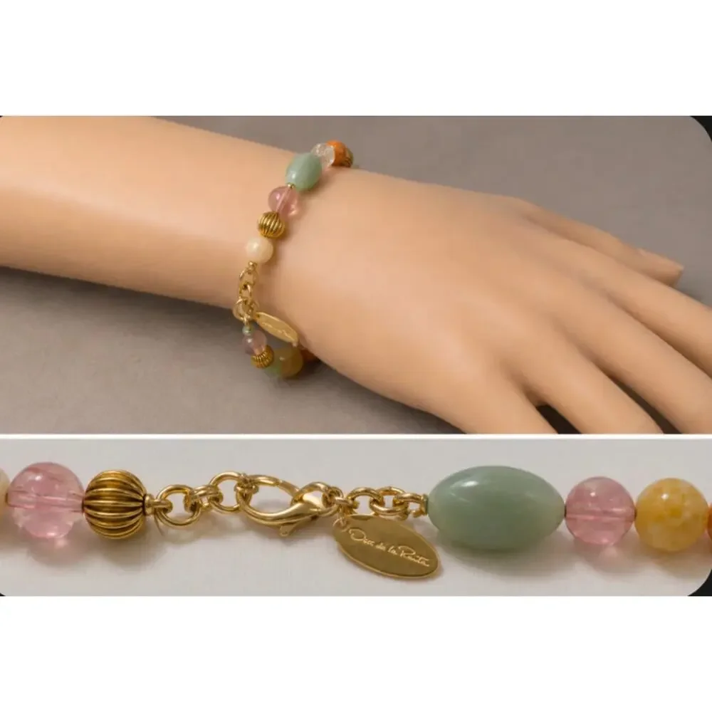Oscar de la Renta SS24 Mixed Bead Statement Bracelet